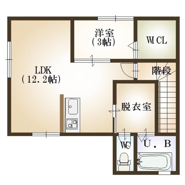 プラタナス旭町(1LDK/2階)の間取り写真