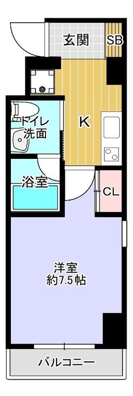 Eフラット北白川(1K/2階)の間取り写真