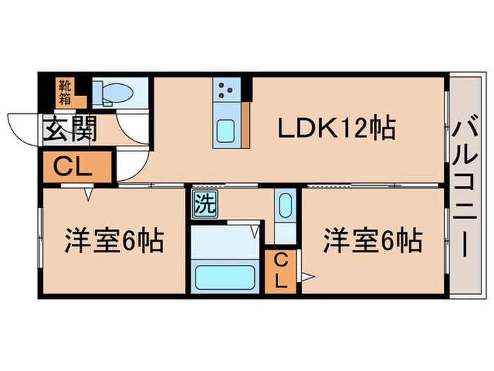 ダンディライオン(2LDK/1階)の間取り写真