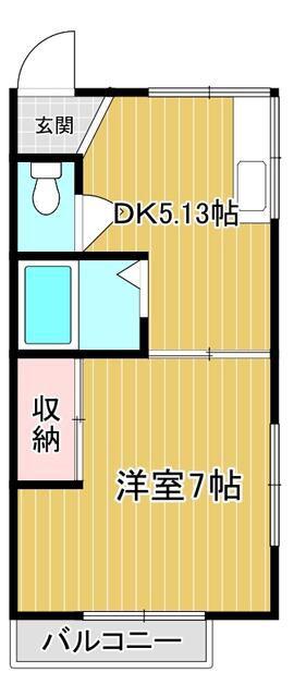 コーポ小黒(1DK/2階)の間取り写真
