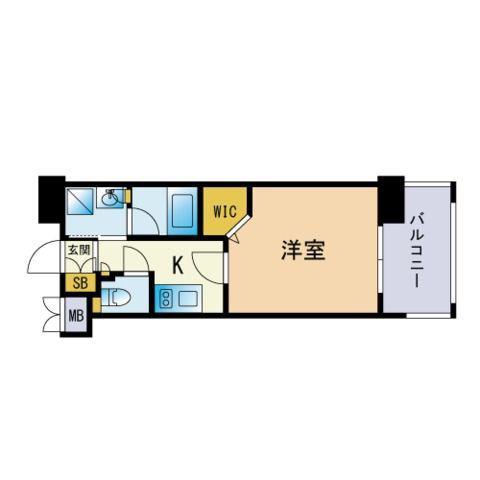 エンクレスト大博通APEX(1K/7階)の間取り写真