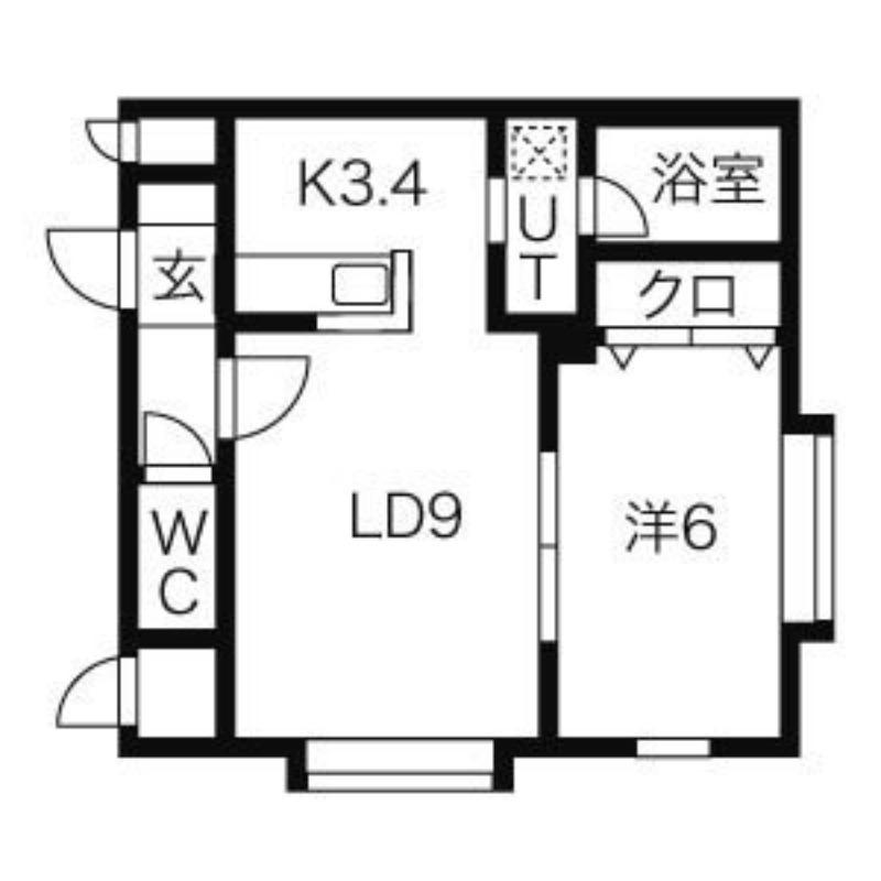 アメニティユー(1LDK/2階)の間取り写真