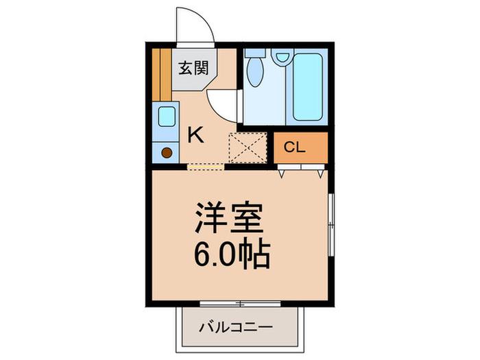 ジェネシスみづほ(ワンルーム/1階)の間取り写真