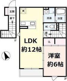 D-ROOM CHILL(1LDK/2階)の間取り写真
