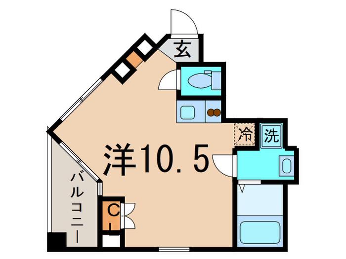 ブランシュ北品川(ワンルーム/9階)の間取り写真