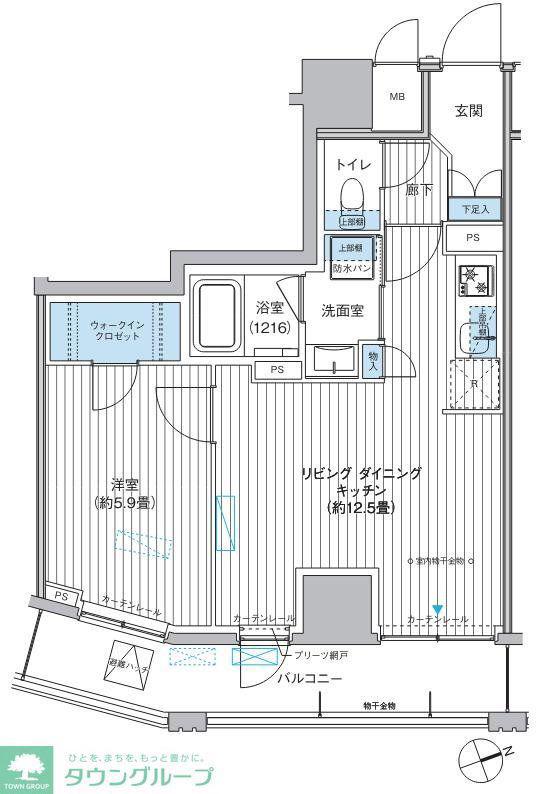 栖-すみか-浅草蔵前(1LDK/9階)の間取り写真