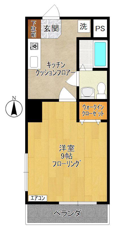アーバンシャトル(1K/3階)の間取り写真