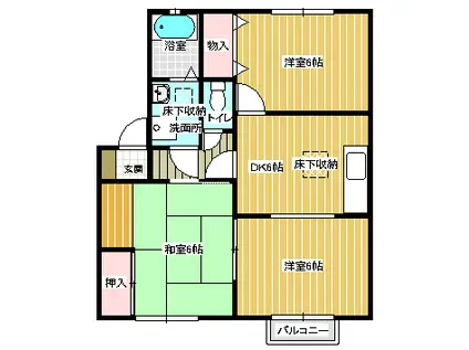N.FLAT(3DK/2階)の間取り写真