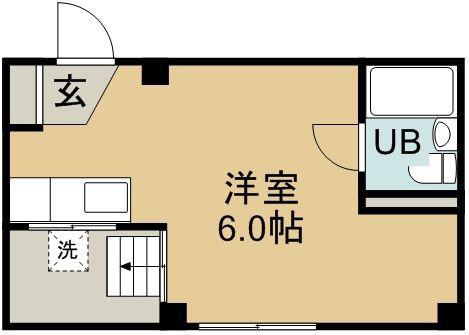鎌田ビル(1K/3階)の間取り写真