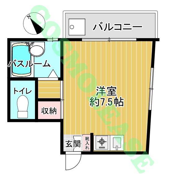 都営浅草線 馬込駅 徒歩6分 2階建 築22年(ワンルーム/2階)の間取り写真