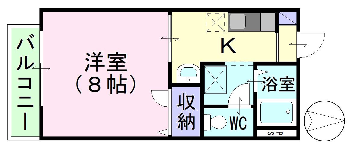 メゾン松尾(1K/2階)の間取り写真