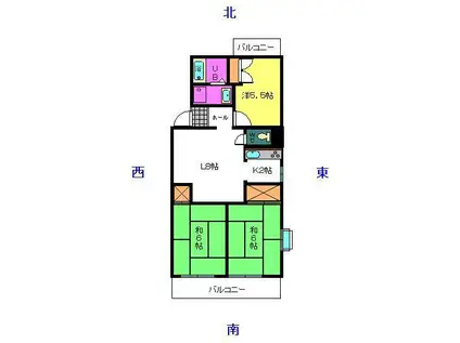 タウンコートオオタ(3LDK/3階)の間取り写真