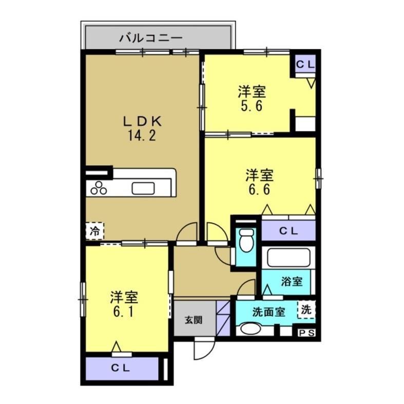 ヴェラ アズール(3LDK/2階)の間取り写真
