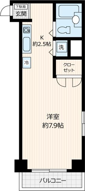 成瀬第一マンション(ワンルーム/2階)の間取り写真