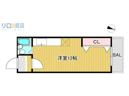 小林マンション(ワンルーム/2階)の間取り写真