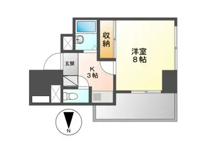 K-POINT-BLDG(1K/5階)の間取り写真