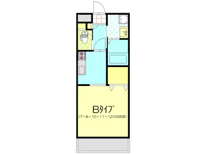 アクアテラス(ワンルーム/3階)の間取り写真