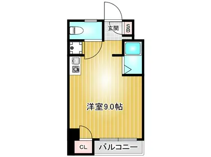 コンフォート千原(ワンルーム/3階)の間取り写真