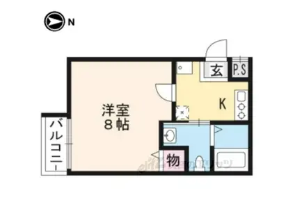 ハスラーKM(1K/3階)の間取り写真