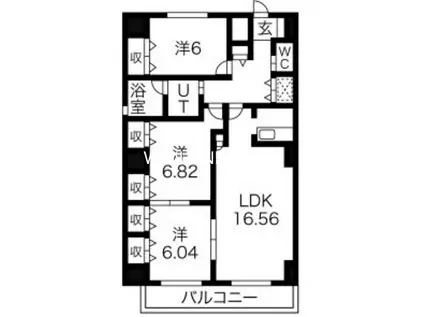 TRIBUTE(3LDK/4階)の間取り写真