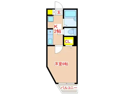 第二向吉マンション(1K/1階)の間取り写真