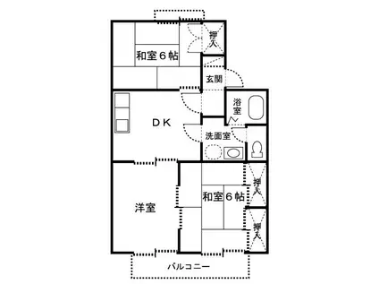 セジュールMIYA C(3DK/2階)の間取り写真
