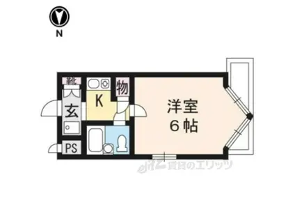 DETOM-1鴨川(1K/3階)の間取り写真