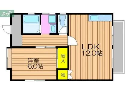 サンシティーF(1LDK/2階)の間取り写真