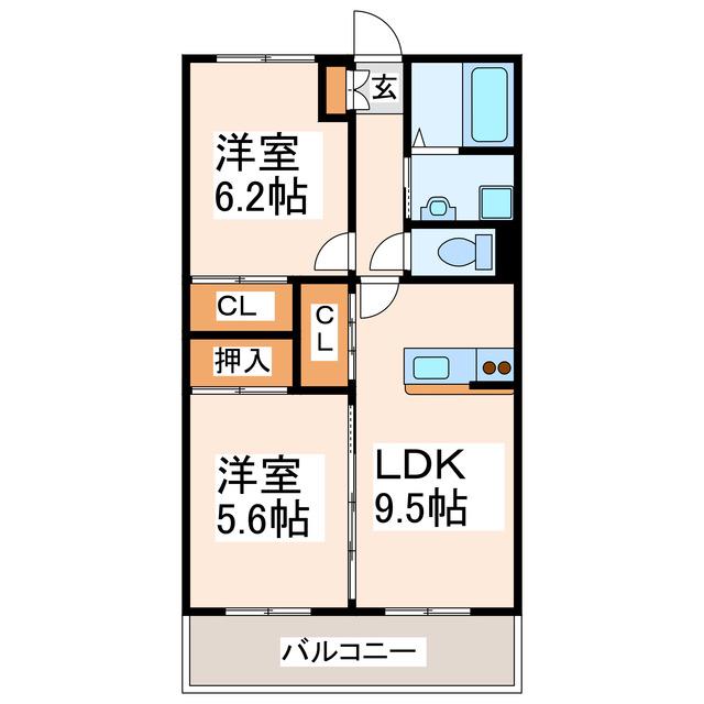 ガーデンルネサンス(2LDK/1階)の間取り写真