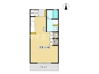 ソラーナ城南館(ワンルーム/2階)の間取り写真