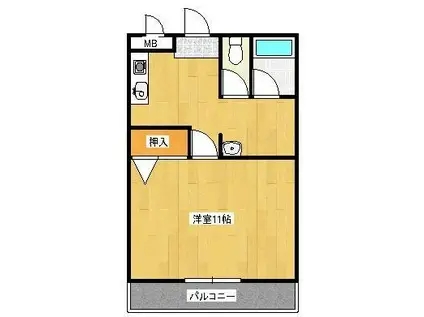 ロイヤル・シティ(1K/3階)の間取り写真