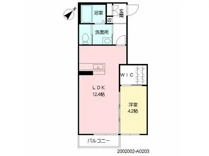 K-ブルーノIII(1LDK/2階)の間取り写真