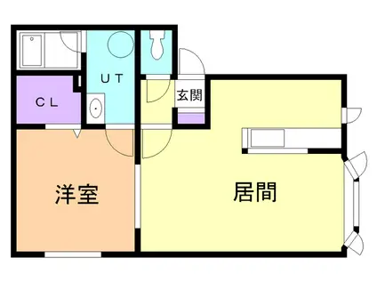 ディアコートIII(1LDK/2階)の間取り写真