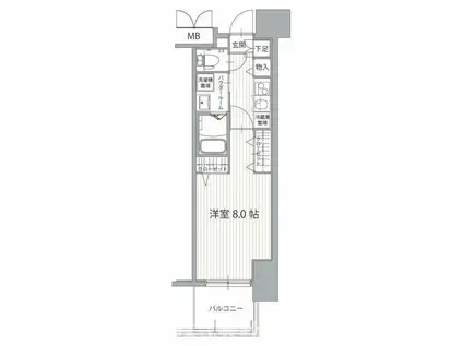 パルティール千種アネックス(1K/6階)の間取り写真