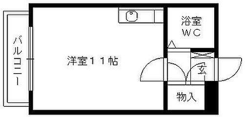 グレース御井(ワンルーム/2階)の間取り写真