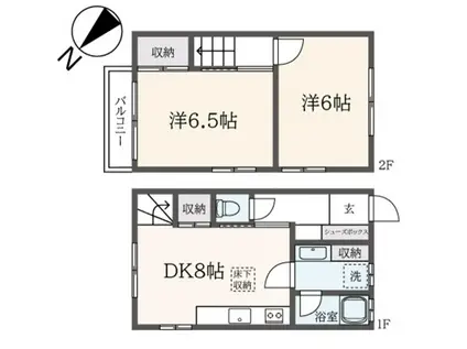 メゾン大石A(2DK/1階)の間取り写真