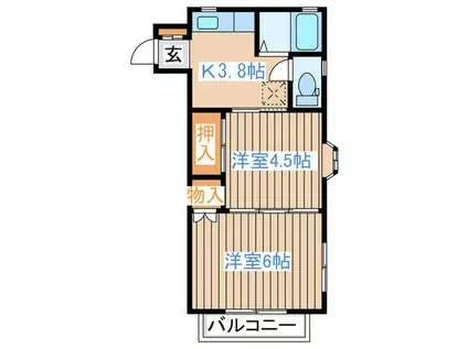 メープルハウス(2K/2階)の間取り写真