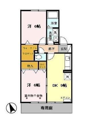 プレミールボヌールB(2DK/1階)の間取り写真