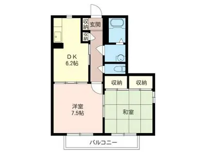 レッチワース・ハイツ A(2DK/2階)の間取り写真