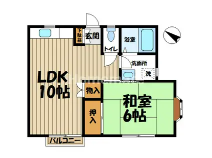 K・クラージ(1LDK/2階)の間取り写真