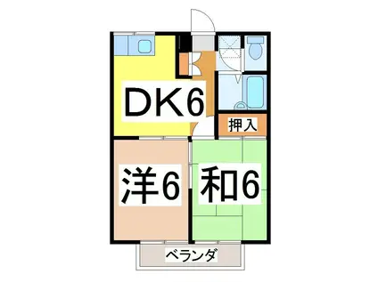 第1エステートイナモト(2DK/1階)の間取り写真