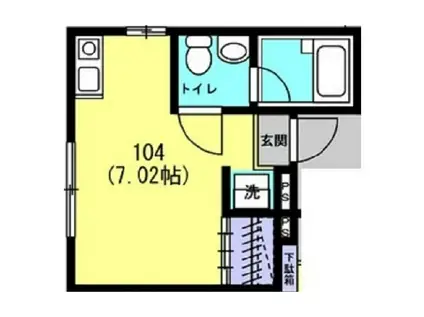 PURE HANAUE(ワンルーム/1階)の間取り写真