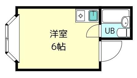 ホリディビル(ワンルーム/3階)の間取り写真