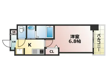 LUXE深江橋II(1K/6階)の間取り写真