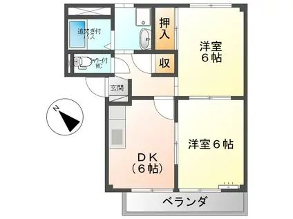 サープラスクラージュ(2DK/2階)の間取り写真