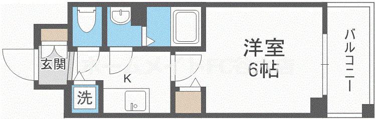 メインステージ京町堀(1K/5階)の間取り写真