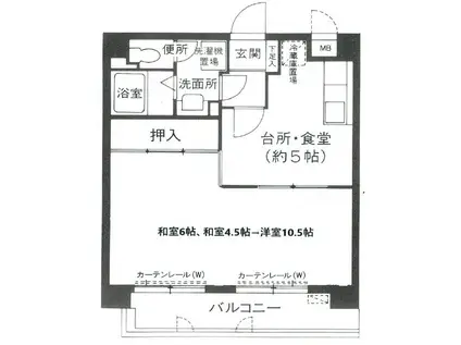 グランピア京橋(1LDK/4階)の間取り写真