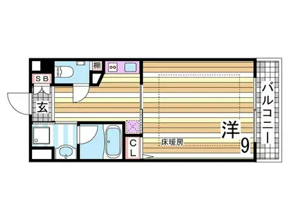 ベルフェリーク新神戸(1K/4階)の間取り写真