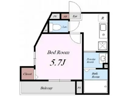 メルディア松戸(1K/3階)の間取り写真