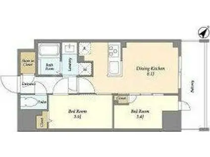 AUGUSTA RESIDENCE 新小岩(2DK/5階)の間取り写真